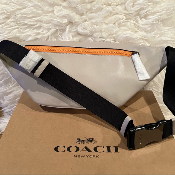 Coach Track Leather Signature logo Color block Belt Fanny Bag*NWT - Picture 4 of 6